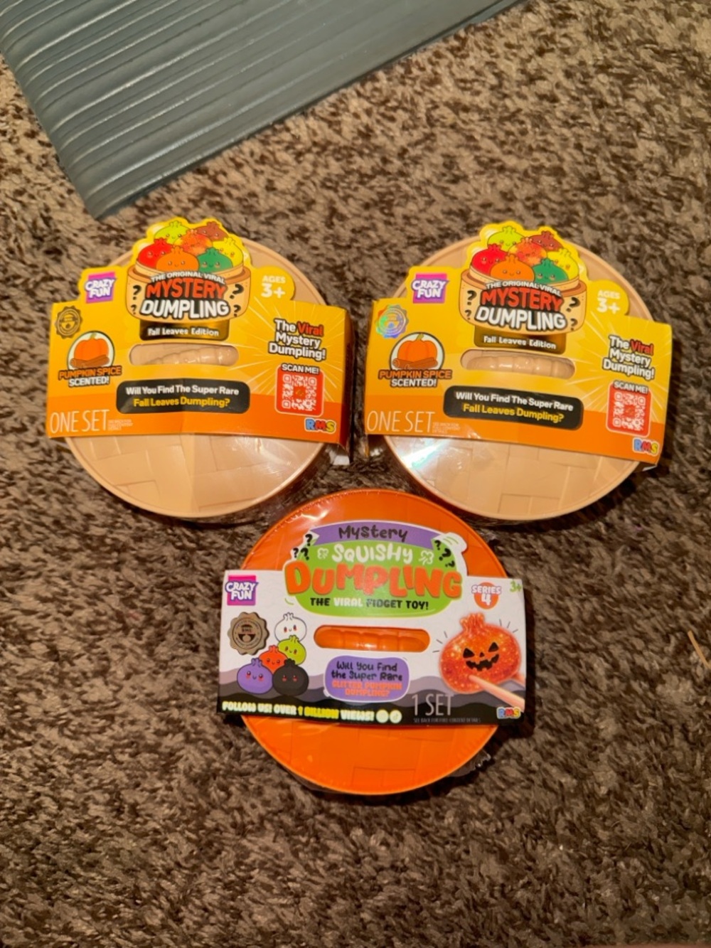 2 Sealed Fall Leaves (Pumpkin Spice Scented) & 1 Halloween Mystery Dumplings
